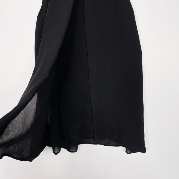 Banana Republic Medium M Black Crew Neck Split Back Layered Tank Top Blouse - Picture 7 of 10